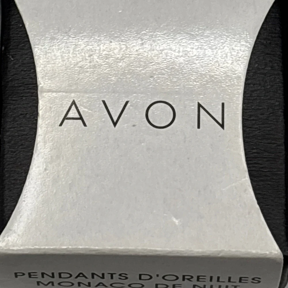 Avon 2012 Elegant Black and Silver Monaco Nights Drop Earrings - Picture 3 of 4